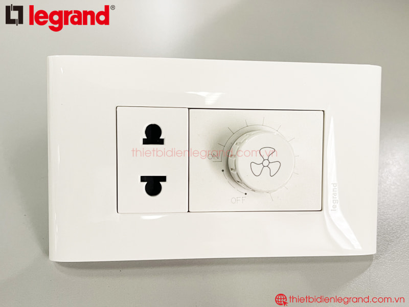 654336 Legrand | Dimmer quạt Rivia, 2 module Hình ảnh thực tế bộ điều chỉnh tốc độ quạt Legrand 654336 Rivia