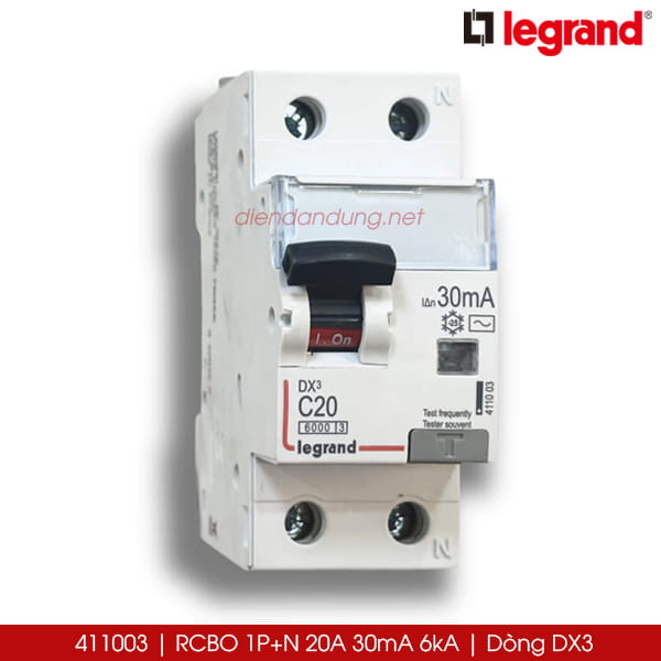 411003 Legrand | RCBO 1P+N 20A 30mA 6kA Legrand DX3 411003 RCBO 1P+N 20A 30mA 6kA Legrand DX3
